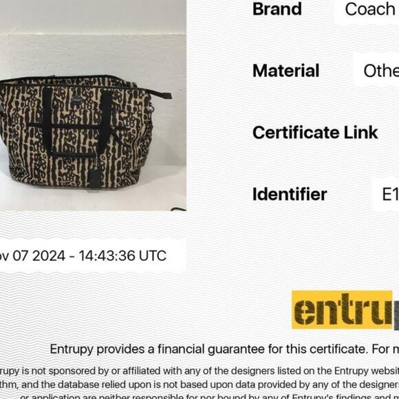 COACH w/ COA Gateway Ocelot Print Nylon Diaper Bag Large Tote - Picture 12 of 13